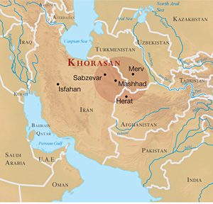 Historical Khorasan. Photo: www2.gwu.edu/~textile/pieces/khorasan.html